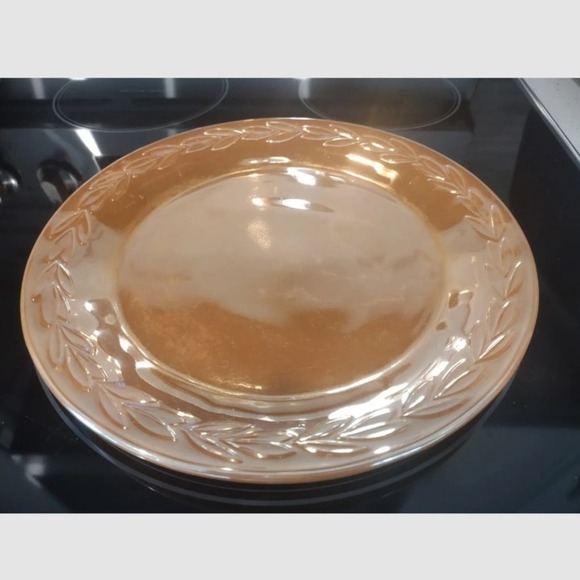 Vintage Fire King Anchor Hocking Peach Luster Laurel Dinner Plate 9in - Picture 1 of 2